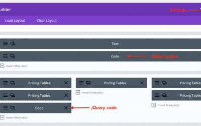Toggle pricing table using a slider button
